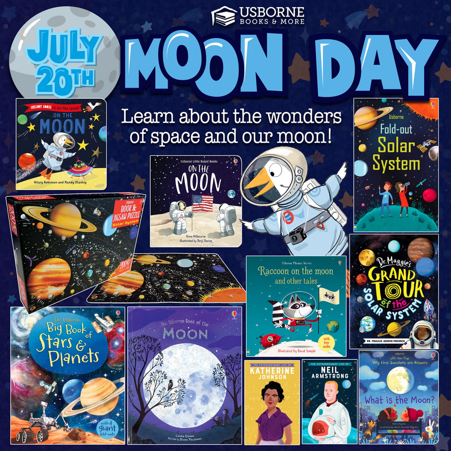 Happy National Moon Day! Farmyard Books Usborne Books & More