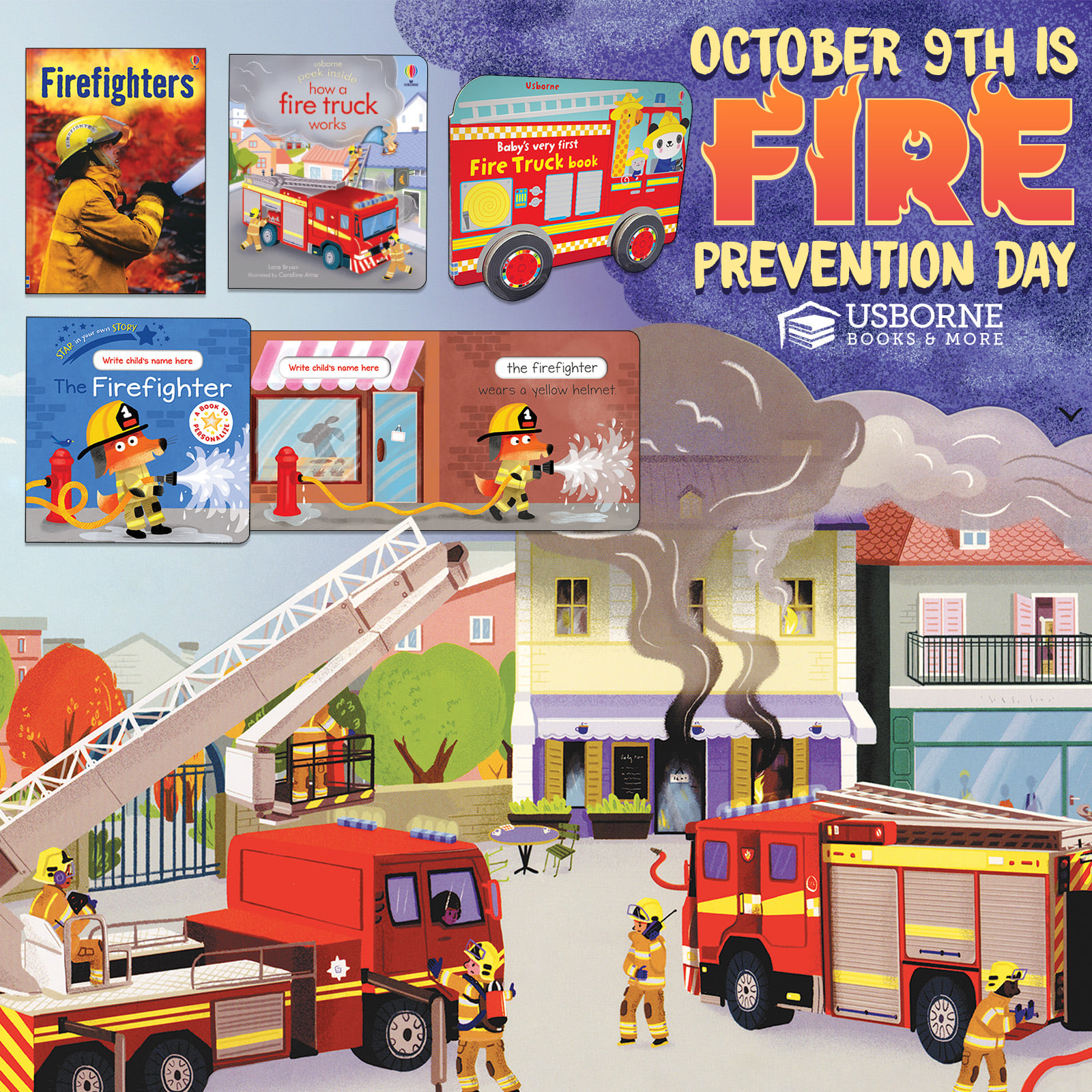 October 9th is Fire Prevention Day! Farmyard Books Brand Partner