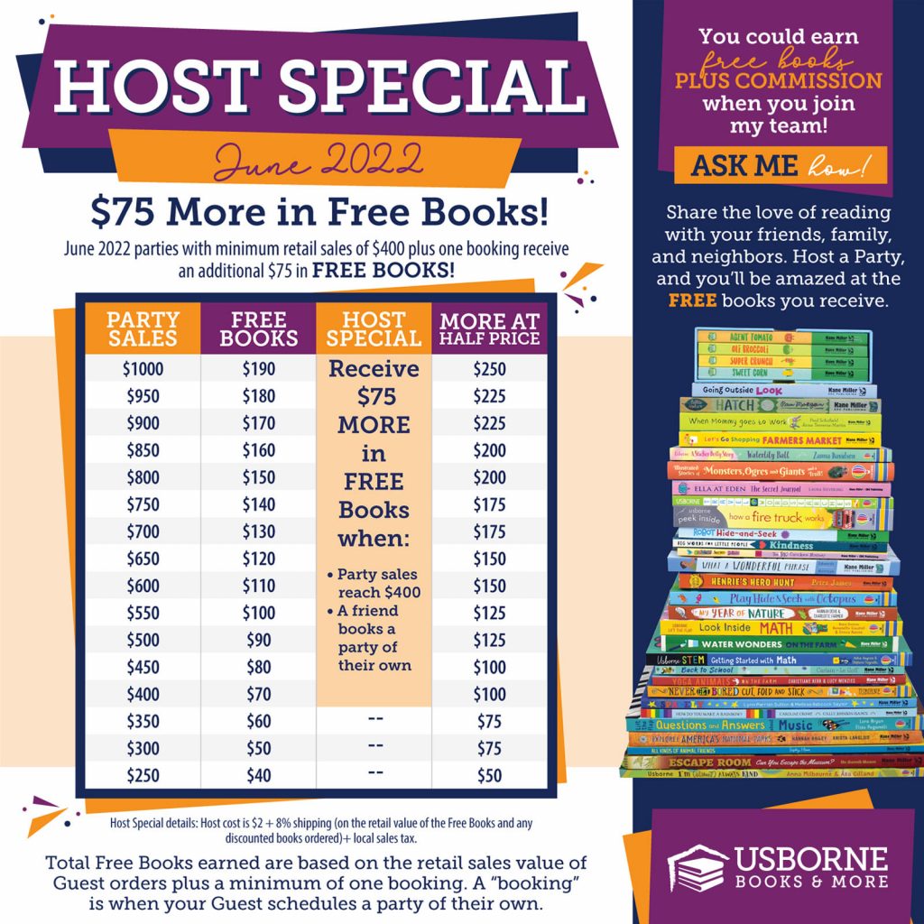 Usborne Books & More June 2022 Host Rewards