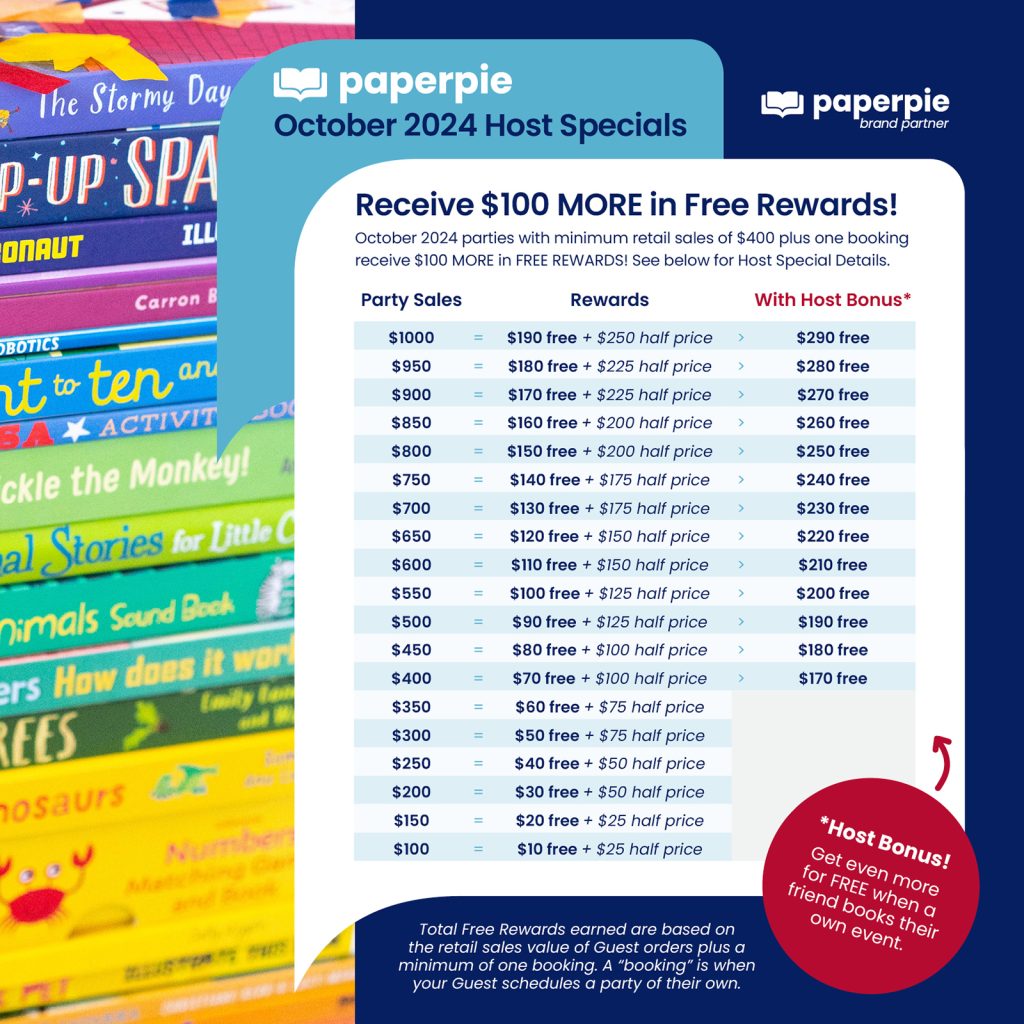 PaperPie October 2024 Host Specials Rewards